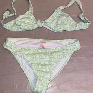 Xhilaration Mint and White Bikini Set